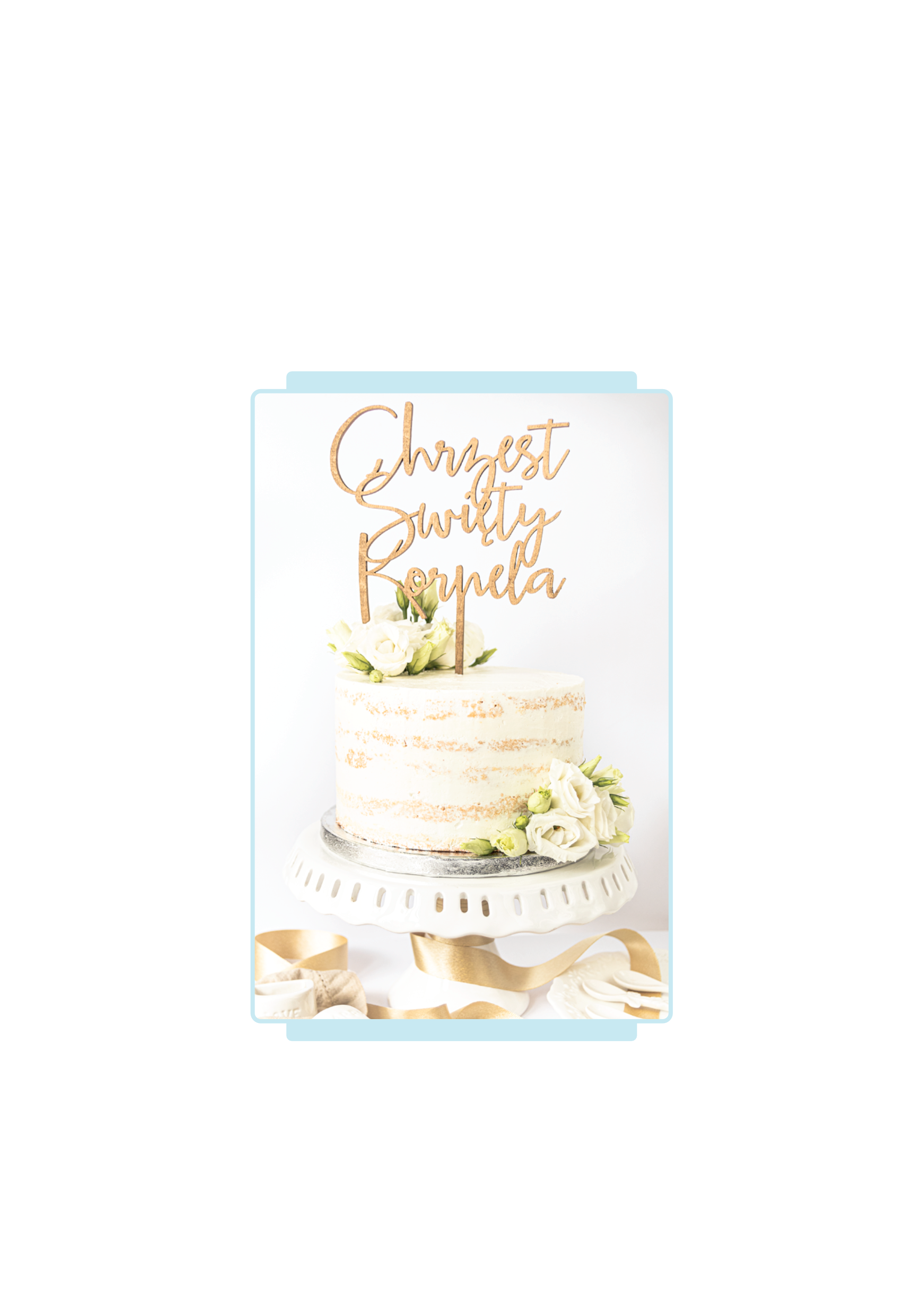 Tort na Chrzest — wzór 2 (naked cake)